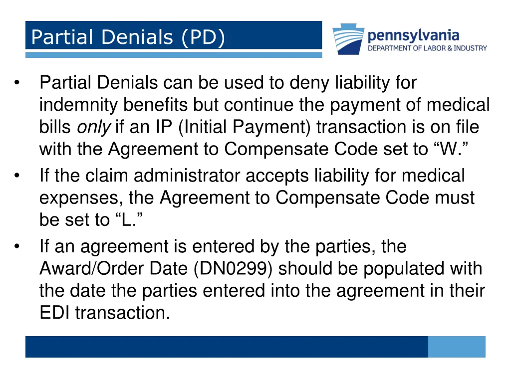 partial denials pd