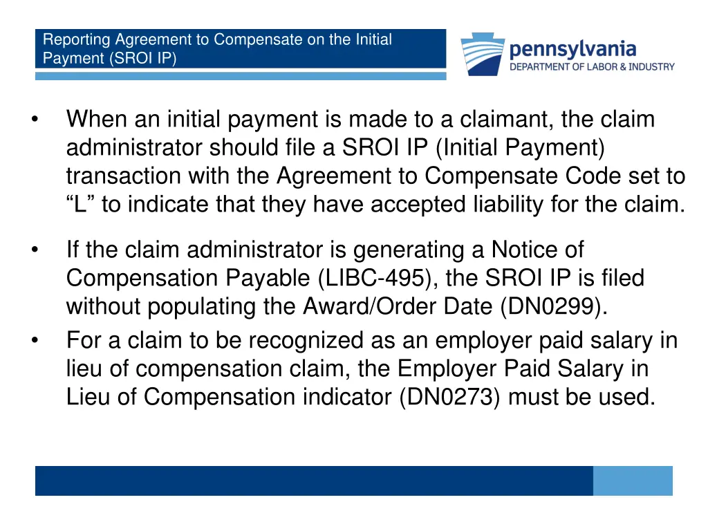reporting agreement to compensate on the initial