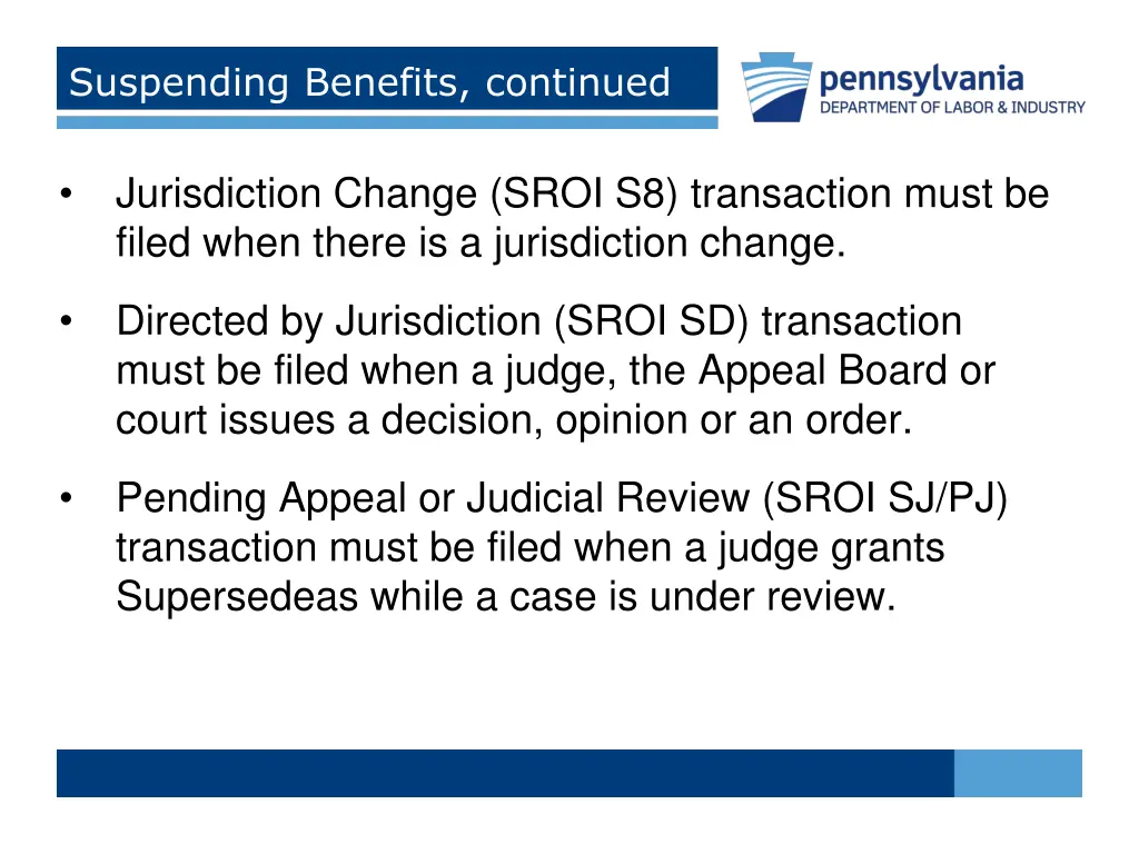 suspending benefits continued 1