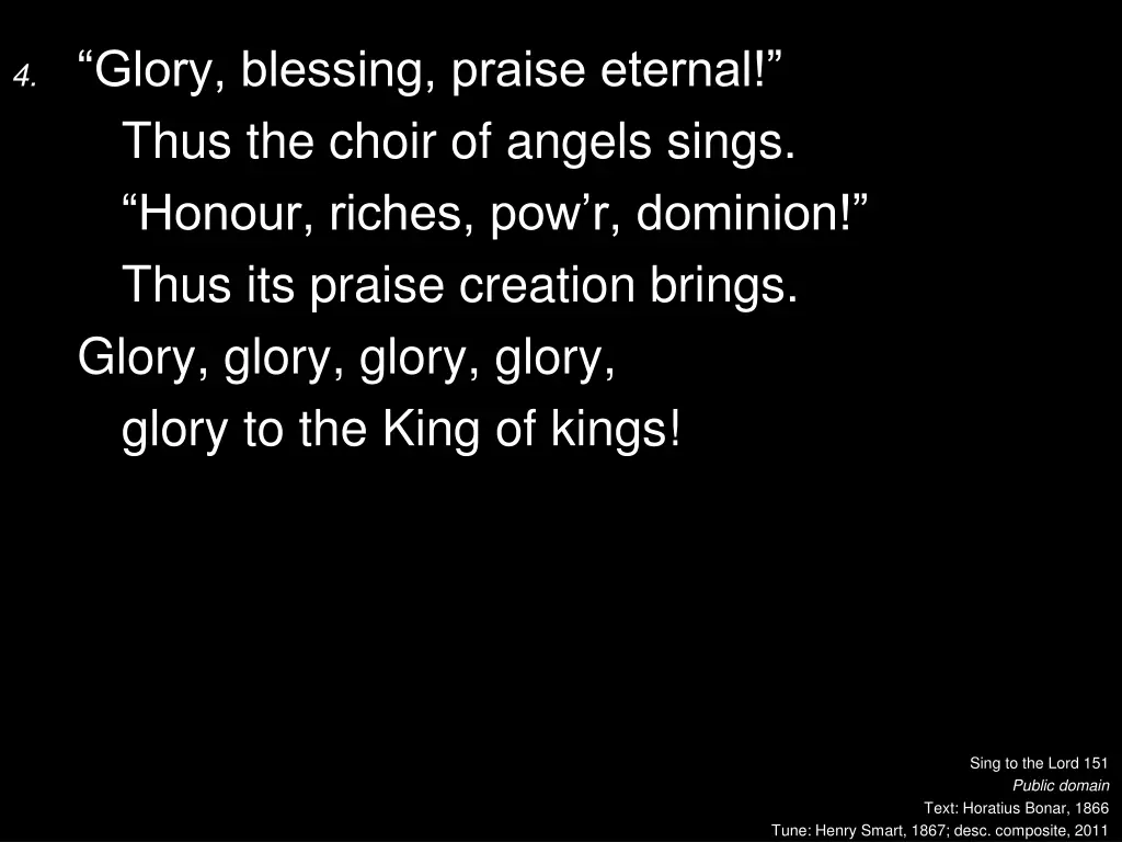 4 glory blessing praise eternal thus the choir