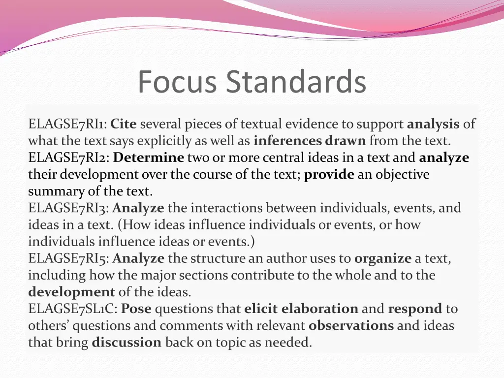 focus standards