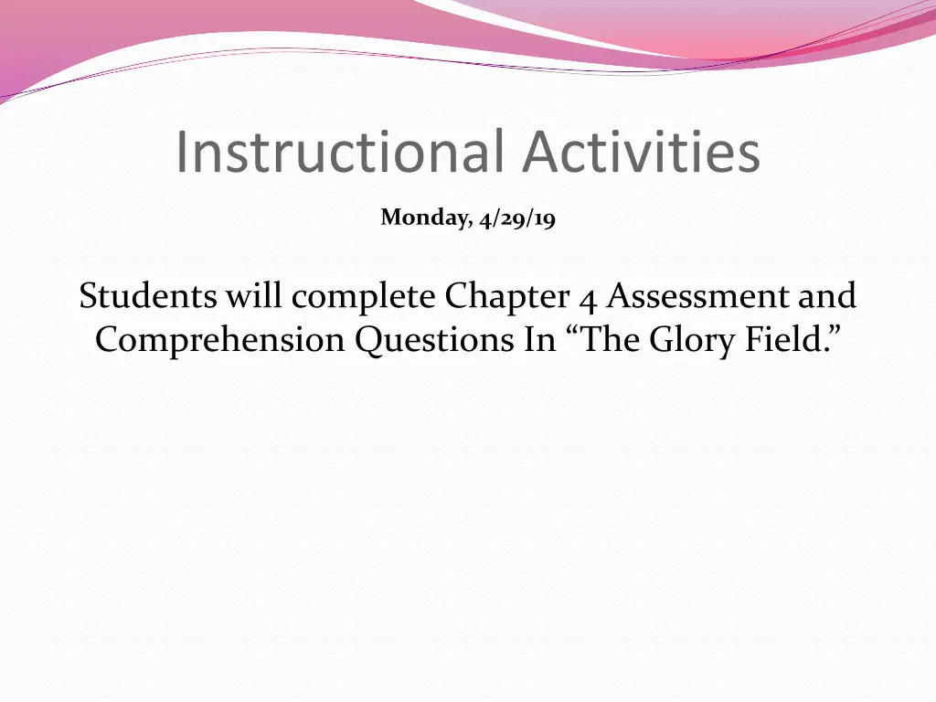 instructional activities