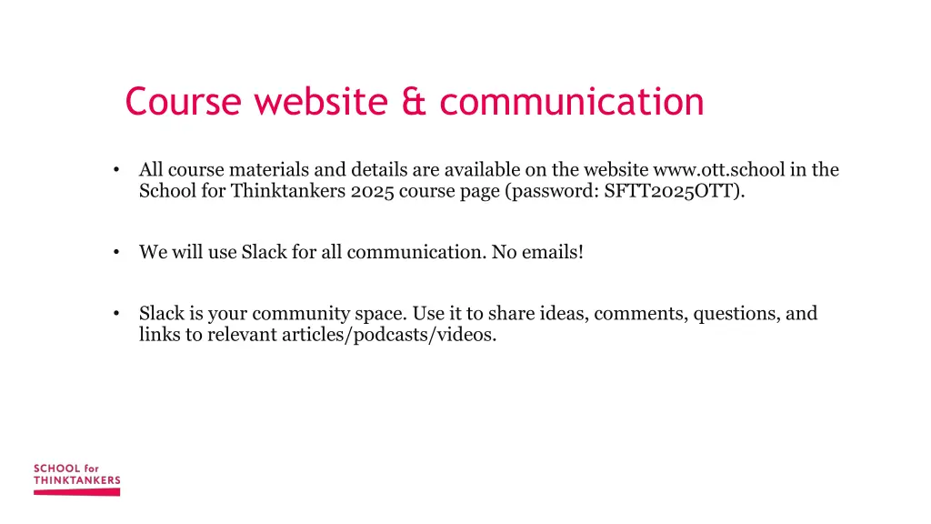 course website communication