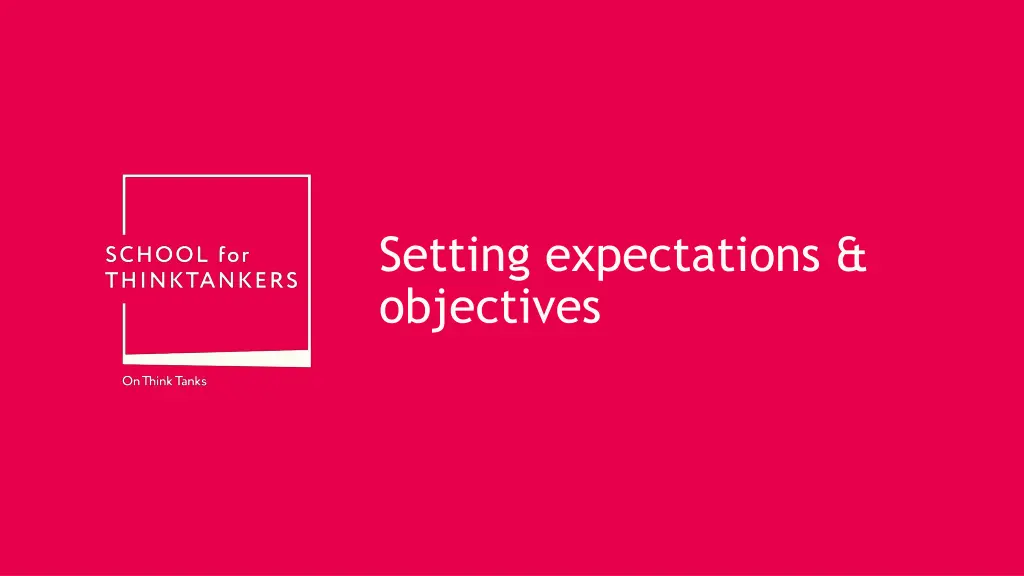 setting expectations objectives