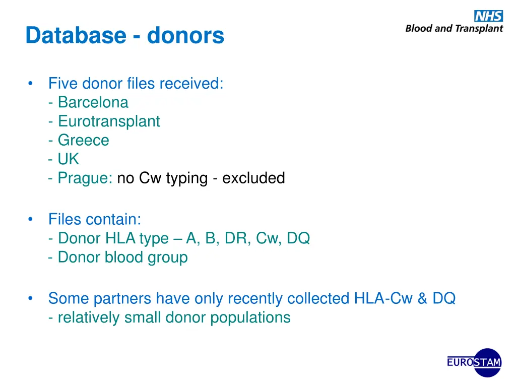 database donors