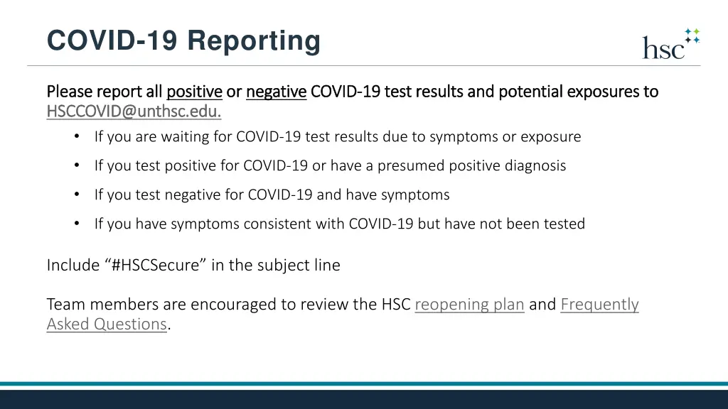 covid 19 reporting