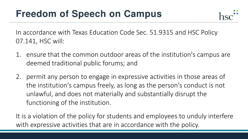 freedom of speech on campus
