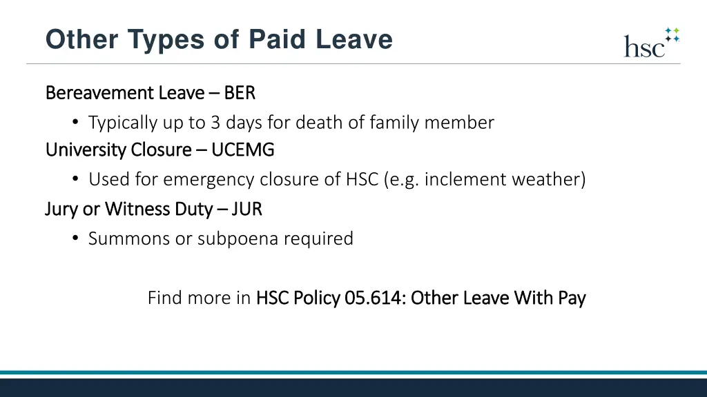 other types of paid leave