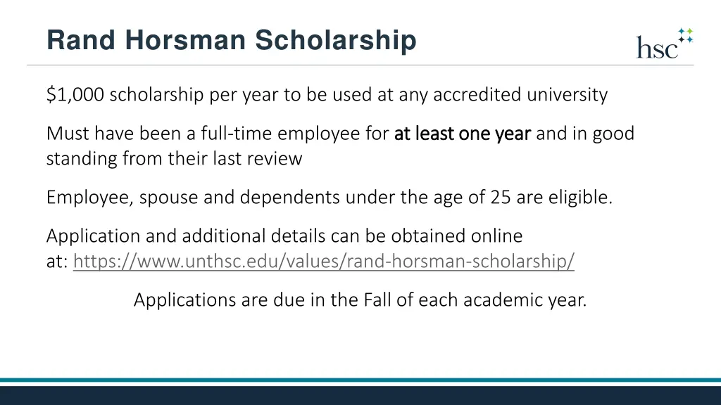 rand horsman scholarship