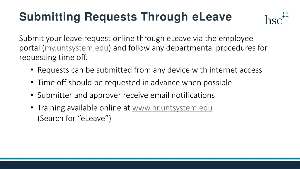 submitting requests through eleave