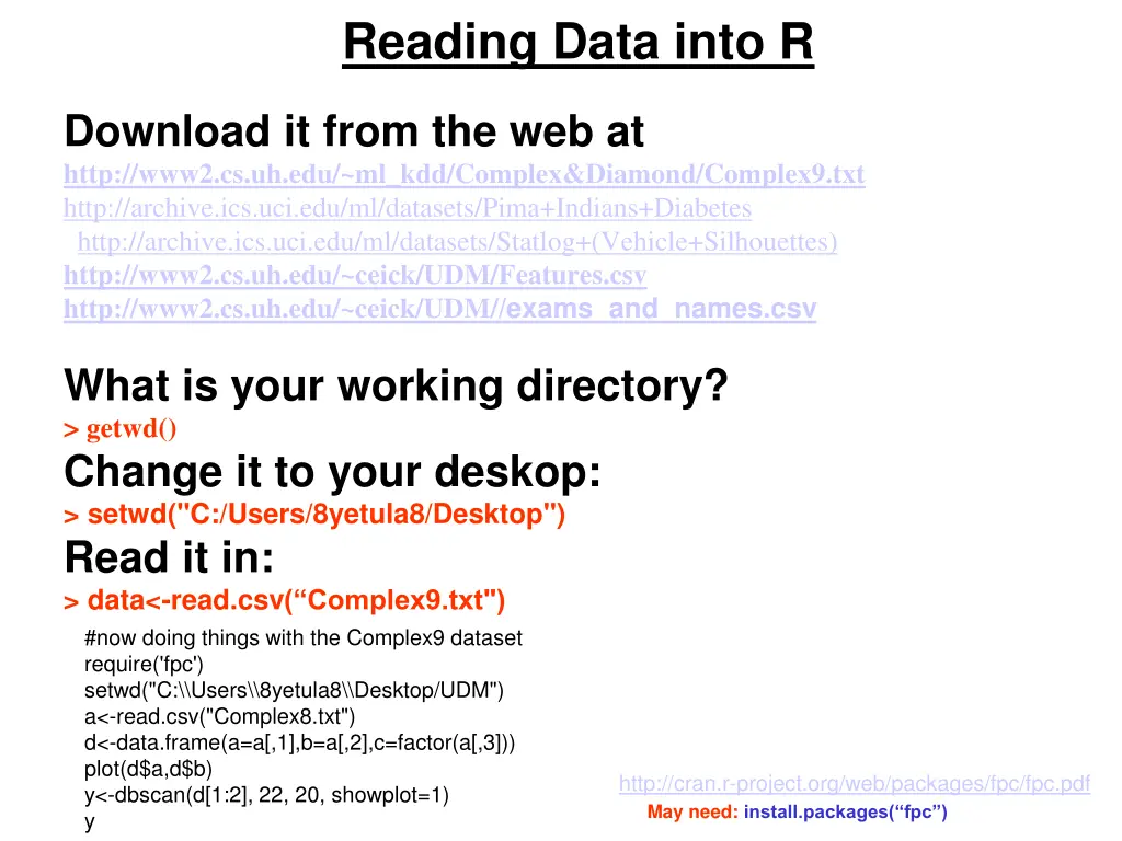reading data into r
