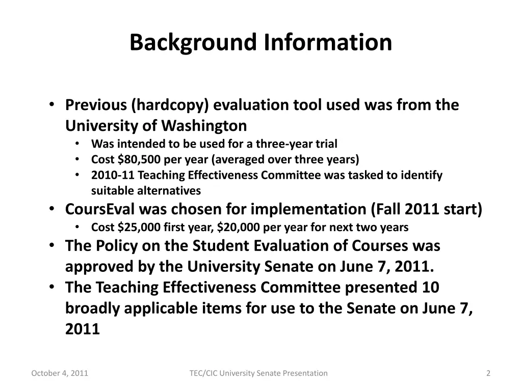 background information