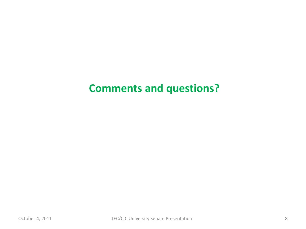 comments and questions