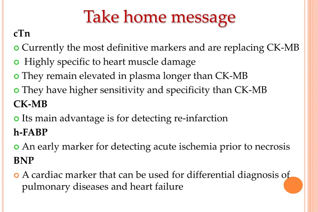 take home message