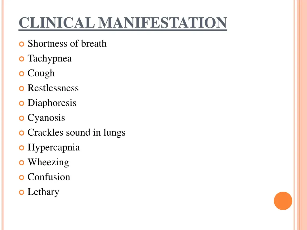 clinical manifestation