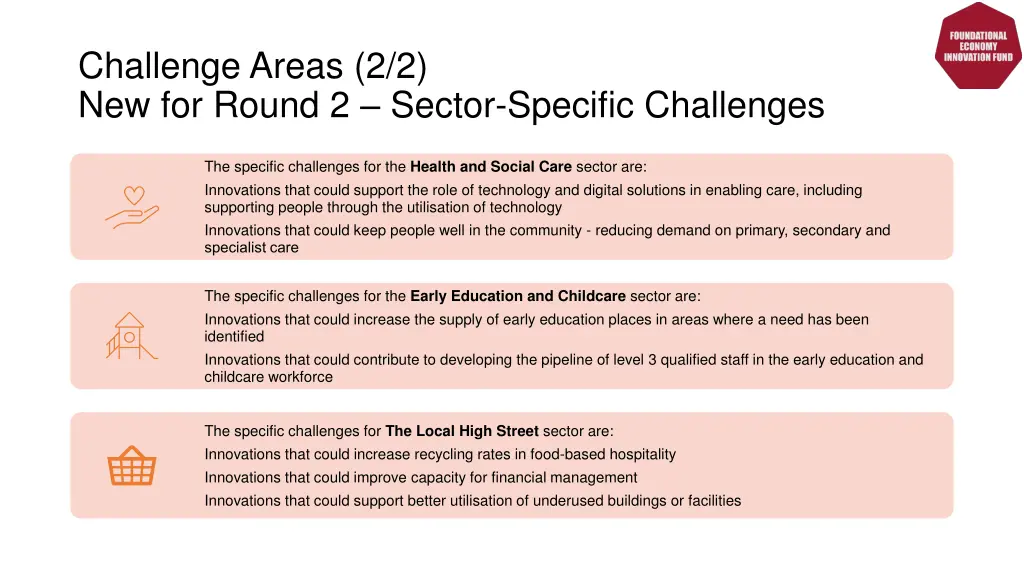 challenge areas 2 2 new for round 2 sector