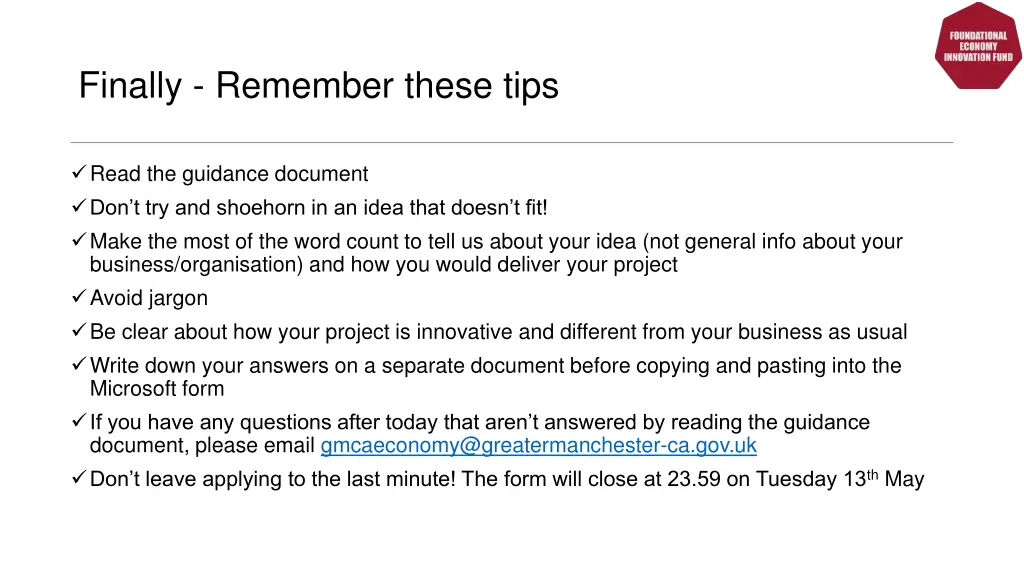 finally remember these tips