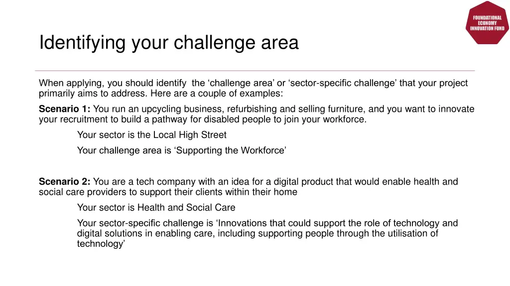 identifying your challenge area