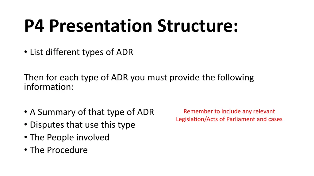 p4 presentation structure