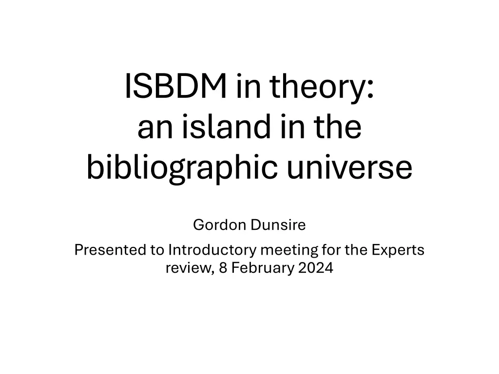 isbdm in theory an island in the bibliographic