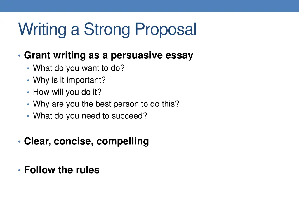 writing a strong proposal