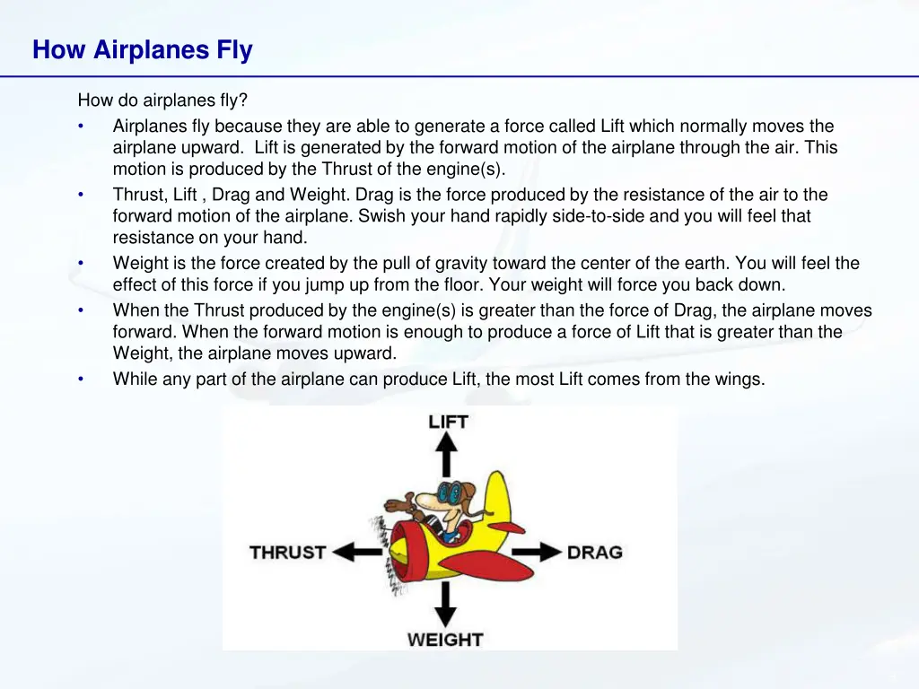 how airplanes fly