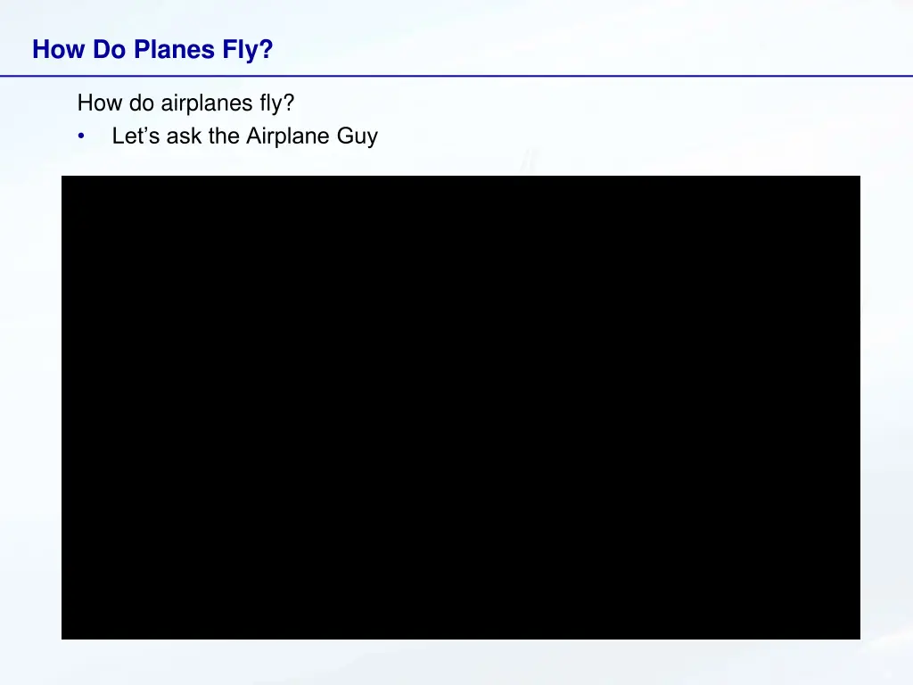 how do planes fly