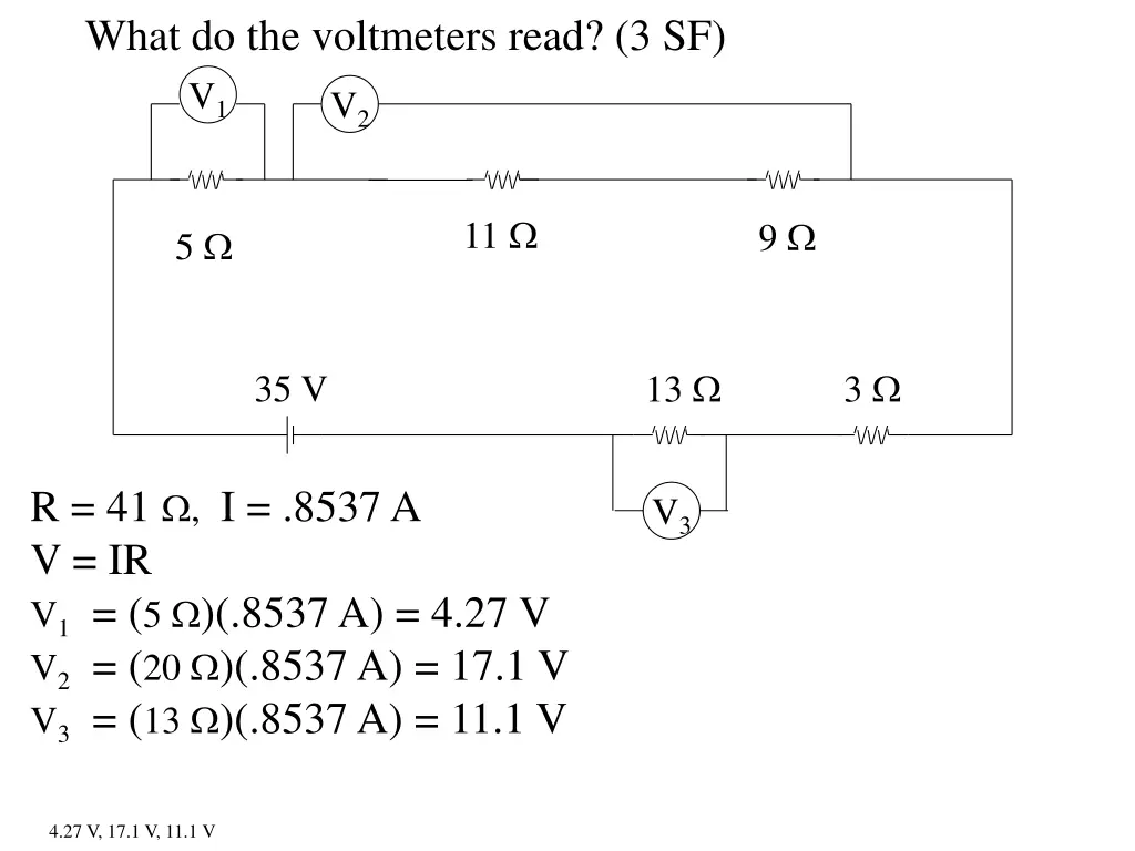 what do the voltmeters read 3 sf