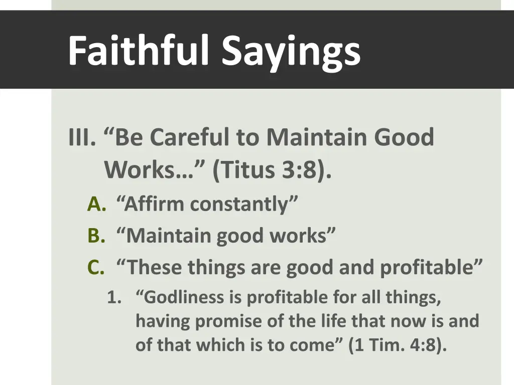faithful sayings 2