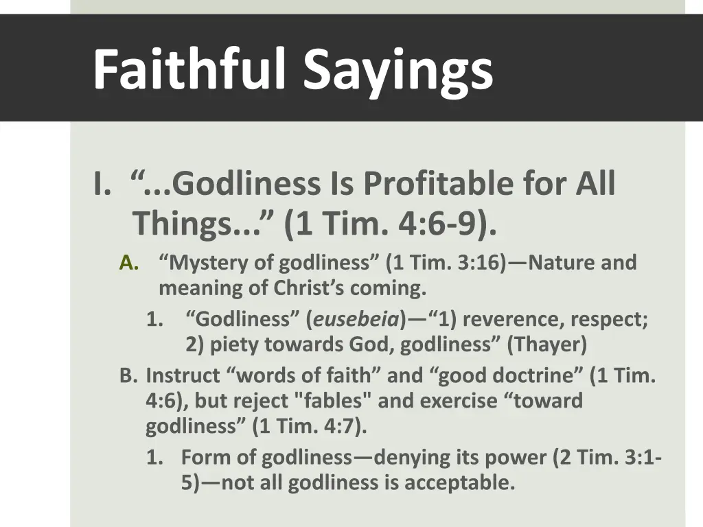 faithful sayings