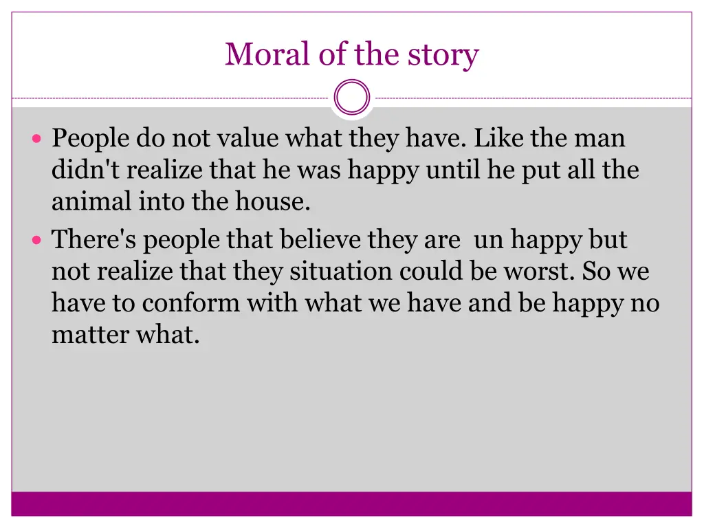 moral of the story