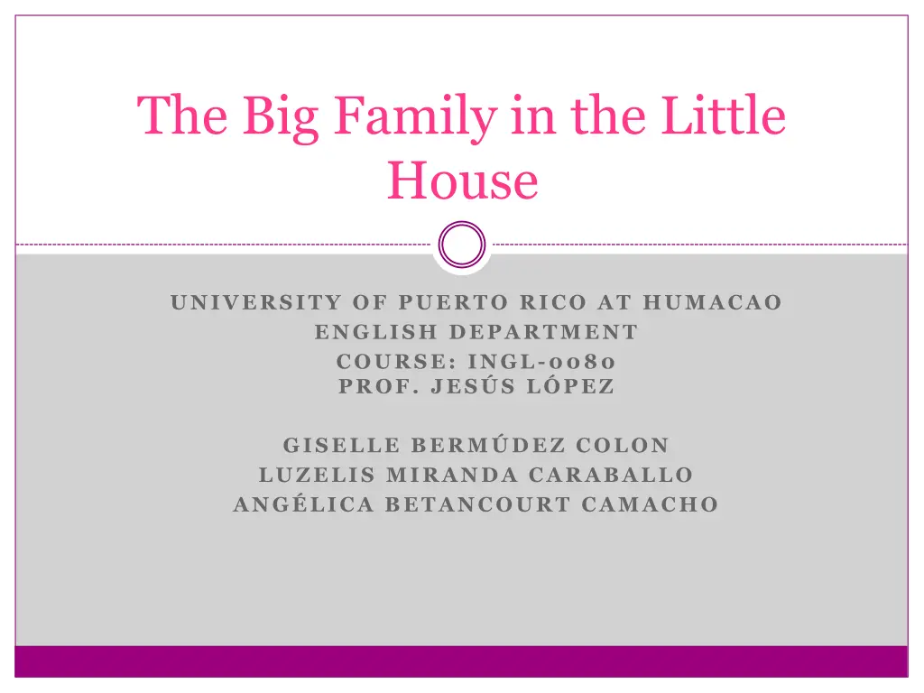 the big family in the little house