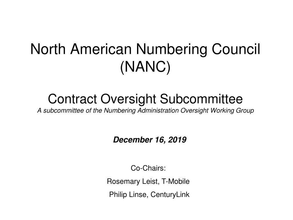 north american numbering council nanc