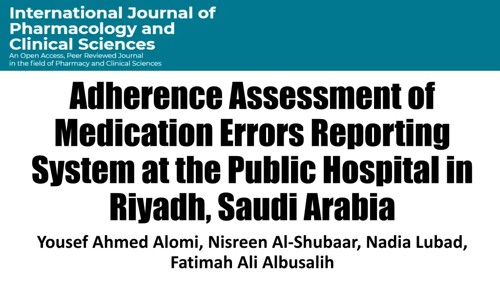 adherence assessment of medication errors
