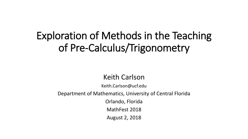 exploration of methods in the teaching
