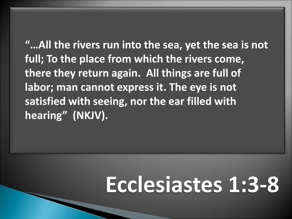 all the rivers run into