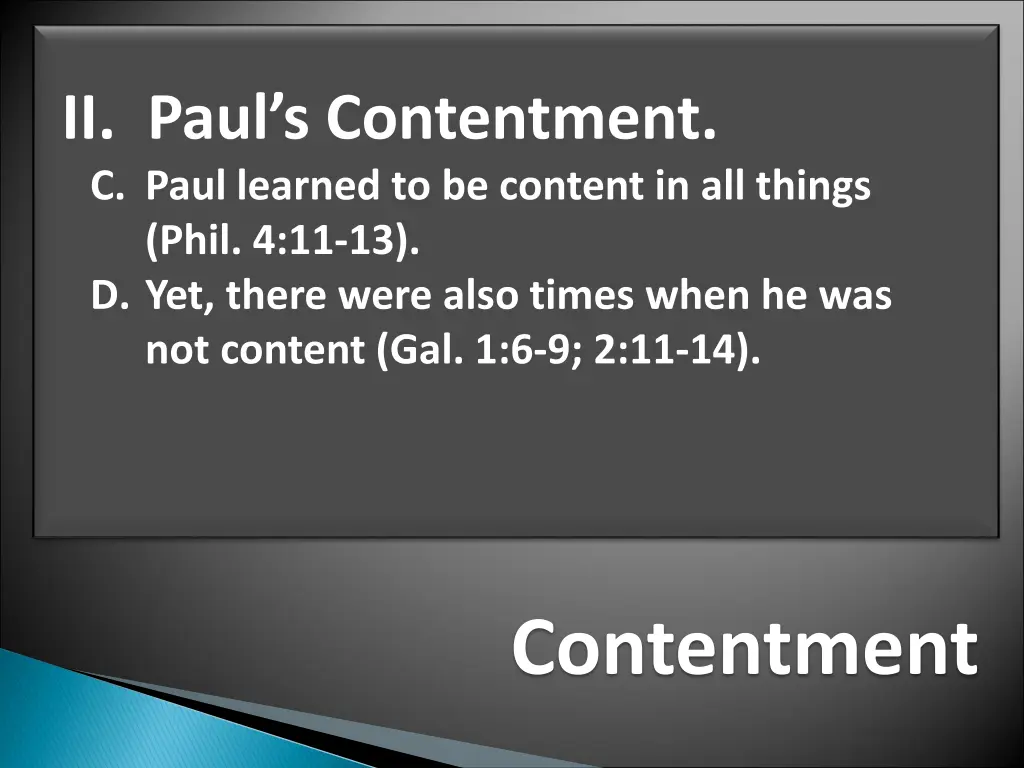 ii paul s contentment c paul learned