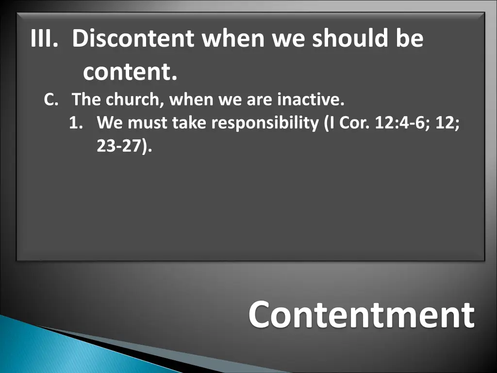 iii discontent when we should be content 1