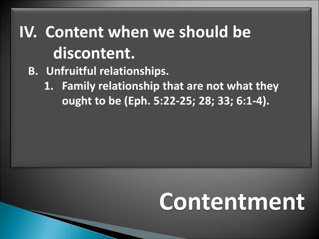 iv content when we should be discontent