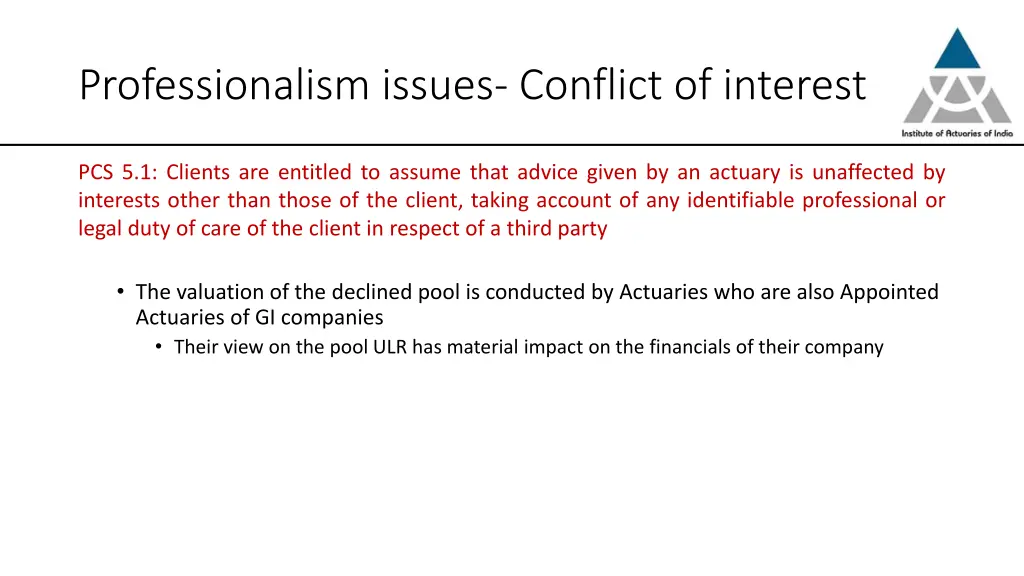 professionalism issues conflict of interest