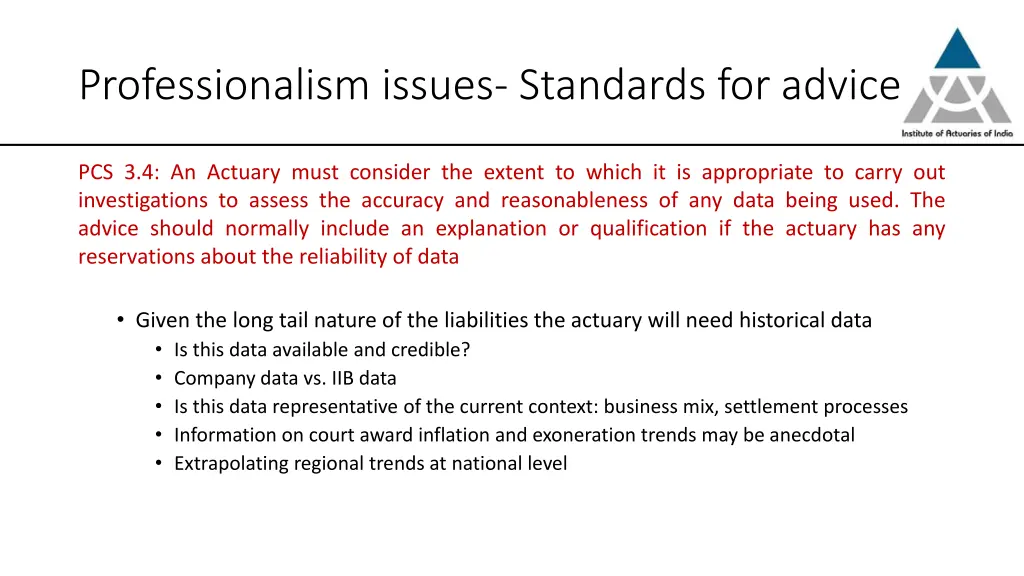 professionalism issues standards for advice 1