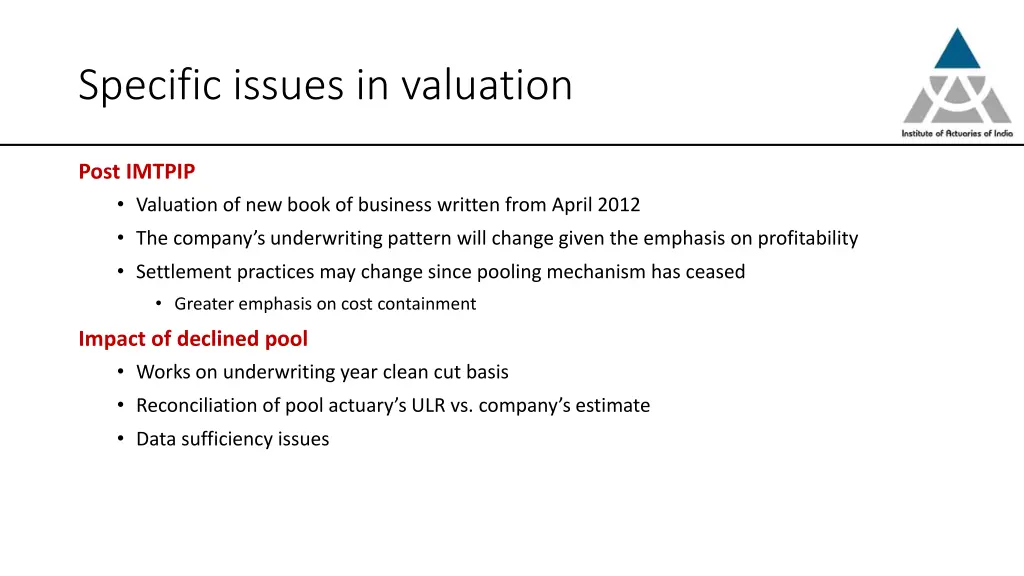 specific issues in valuation 2