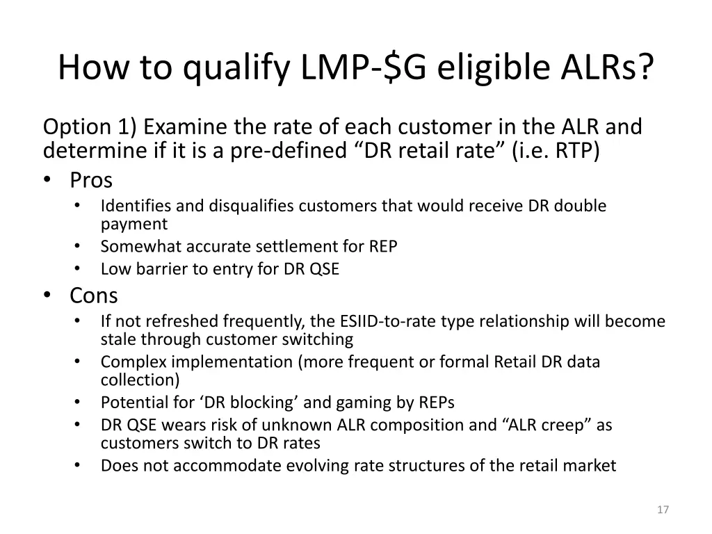 how to qualify lmp g eligible alrs 2