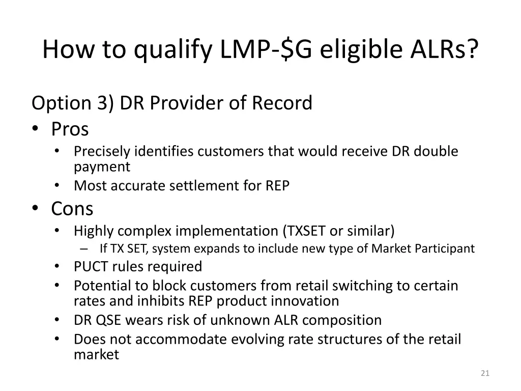 how to qualify lmp g eligible alrs 6