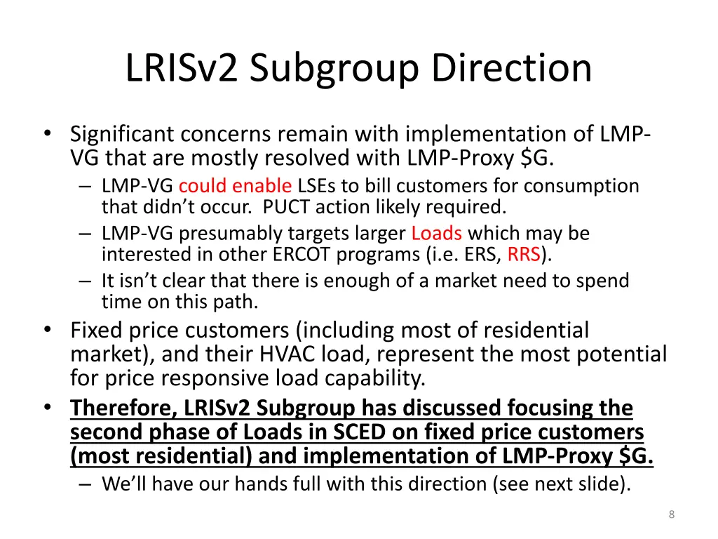 lrisv2 subgroup direction