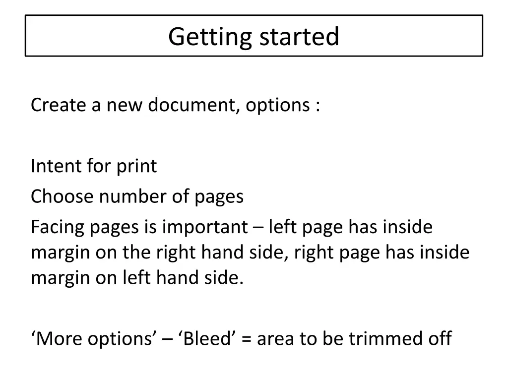 getting started
