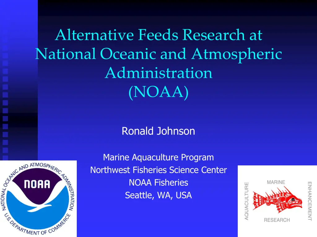 alternative feeds research at national oceanic