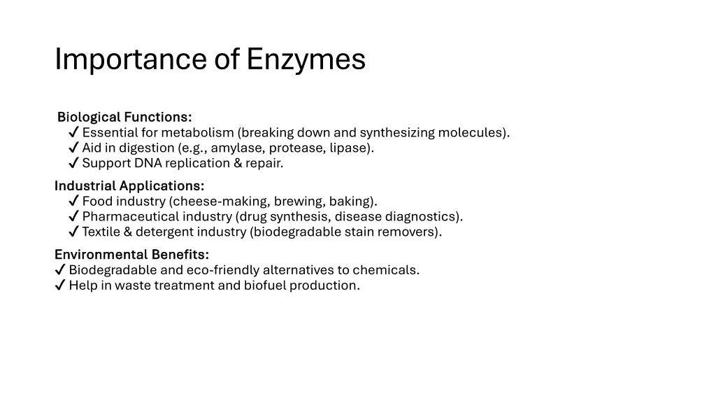 importanceof enzymes