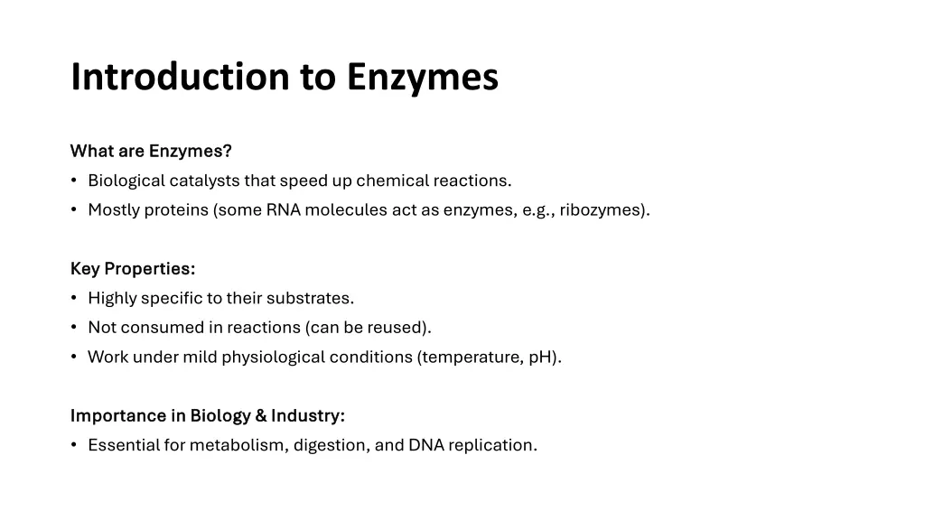 introduction to enzymes