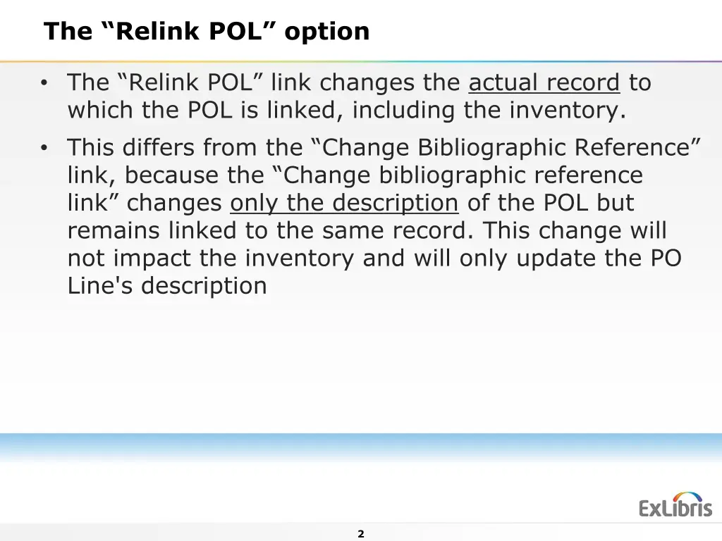 the relink pol option 1